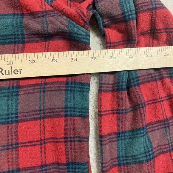 VTG L.L.Bean Shirt Mens L Green Black Plaid Flannel Button Down 90s Mountain - Picture 4 of 6